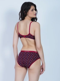Ladyland Net Padded Lingerie Set(30-36) - 30B, Pack Of-1, Red