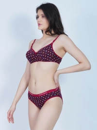 Ladyland Net Padded Lingerie Set(30-36) - 30B, Pack Of-1, Red