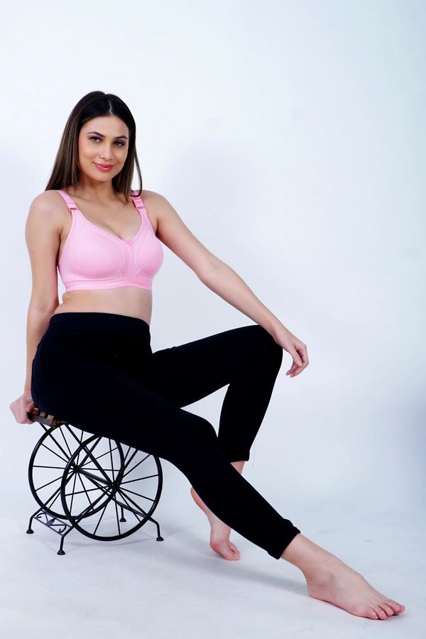 Ladyland Full Coverage Mould Cup Back 4 Hook bra - 34C, No, Western Wear, 1, Pink