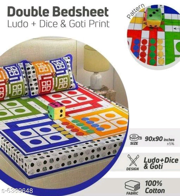 100% Comfy Double Bedsheet With Dice and Goti