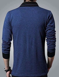 Eyebogler Cotton Round Neck Men Tshirts - Dark Blue