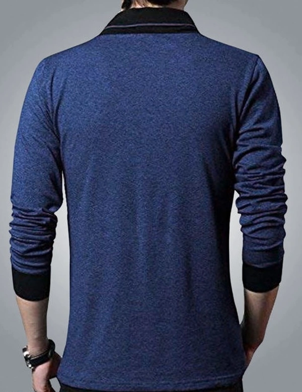 Eyebogler Cotton Round Neck Men Tshirts - Dark Blue