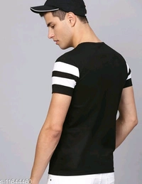 Eyebogler Cotton Round Neck Men Tshirts - Black&White