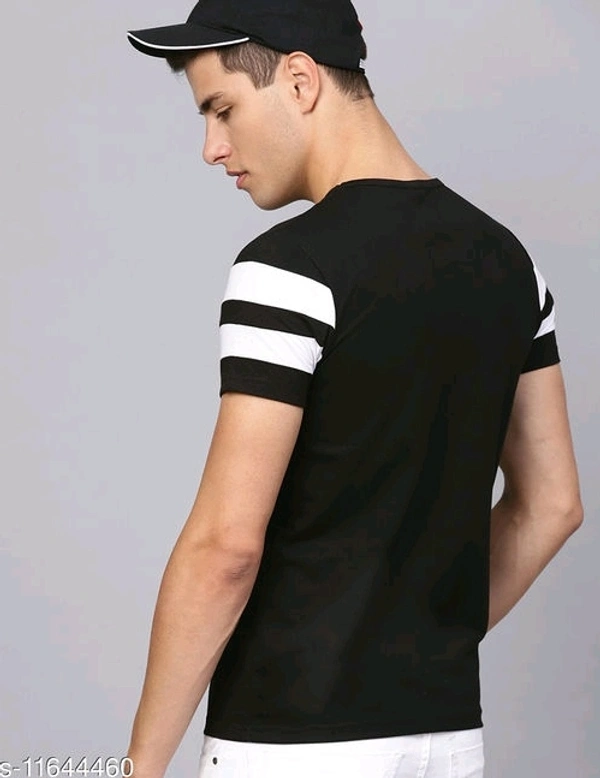 Eyebogler Cotton Round Neck Men Tshirts - Black&White