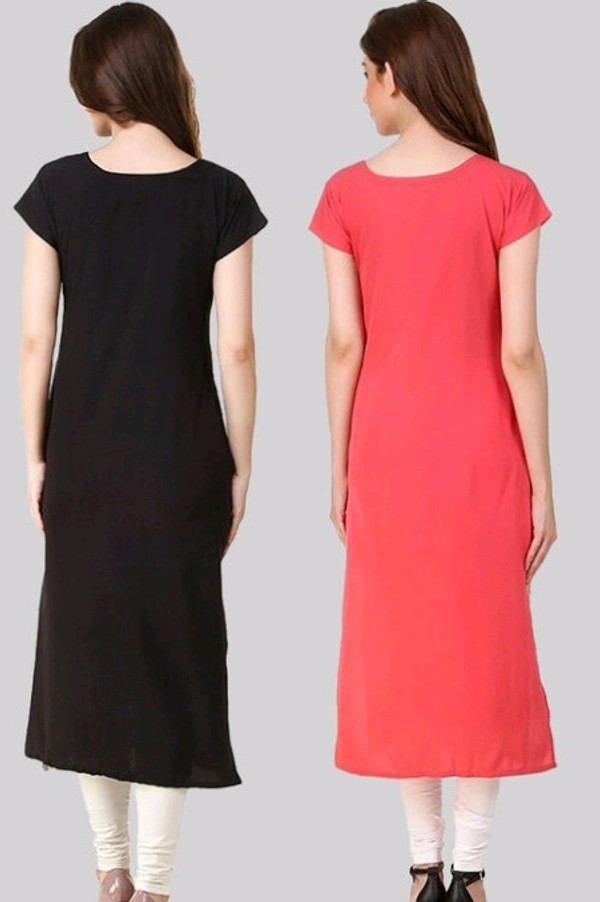 Women's Crepe Straight Cut Long Kurti - Combo 5