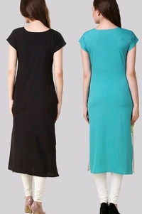 Women's Crepe Straight Cut Long Kurti - Combo 6