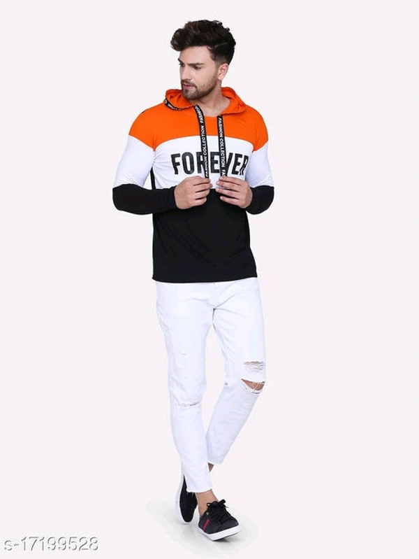 Shap Typography Men's Hooded T-shirts - Orange