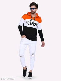 Shap Typography Men's Hooded T-shirts - Orange