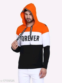 Shap Typography Men's Hooded T-shirts - Orange