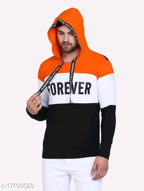 Shap Typography Men's Hooded T-shirts - Orange