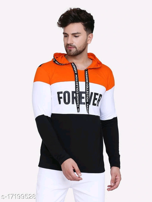Shap Typography Men's Hooded T-shirts - Orange