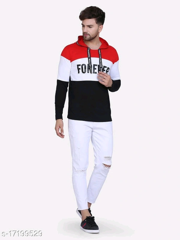Shap Typography Men's Hooded T-shirts - Red