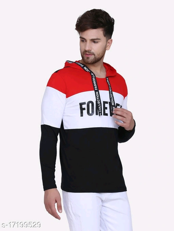 Shap Typography Men's Hooded T-shirts - Red