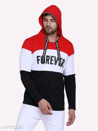 Shap Typography Men's Hooded T-shirts - Red