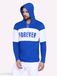 Shap Typography Men's Hooded T-shirts - Blue