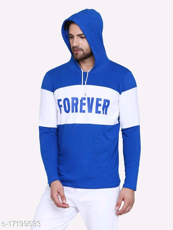 Shap Typography Men's Hooded T-shirts - Blue