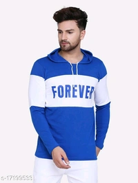 Shap Typography Men's Hooded T-shirts - Blue
