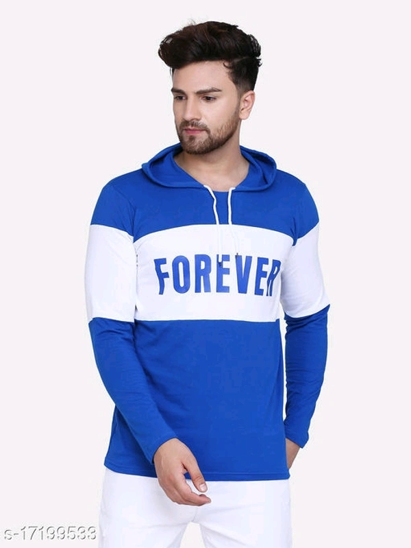 Shap Typography Men's Hooded T-shirts - Blue
