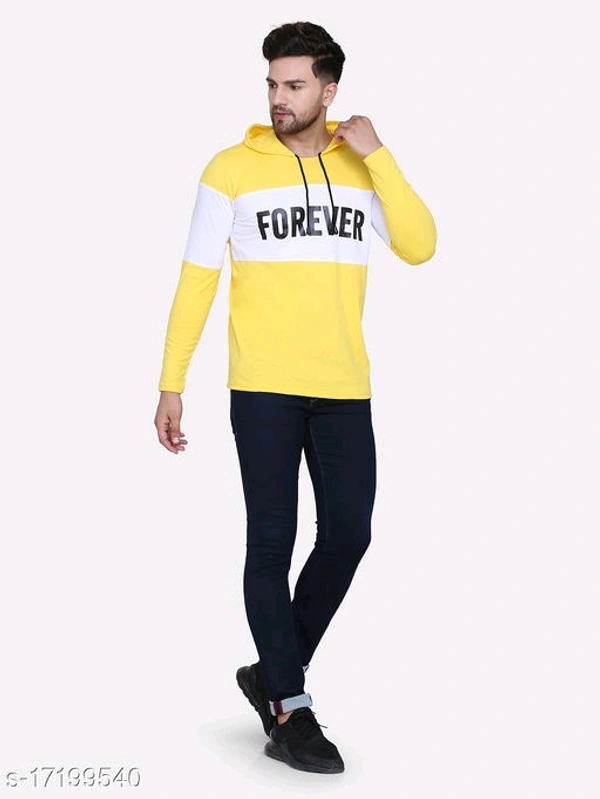 Shap Typography Men's Hooded T-shirts - Yellow