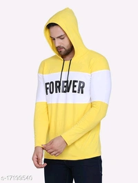 Shap Typography Men's Hooded T-shirts - Yellow