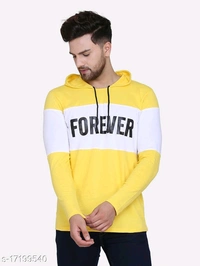 Shap Typography Men's Hooded T-shirts - Yellow
