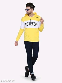Shap Typography Men's Hooded T-shirts - Yellow
