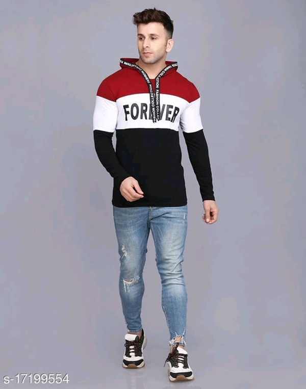 Shap Typography Men's Hooded T-shirts - Dark Red