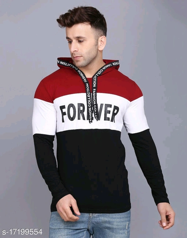 Shap Typography Men's Hooded T-shirts - Dark Red