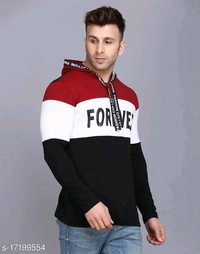 Shap Typography Men's Hooded T-shirts - Dark Red