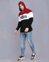 Shap Typography Men's Hooded T-shirts - Dark Red