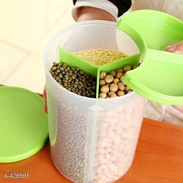 Airtight Food Storage Container Jar With 3 Section