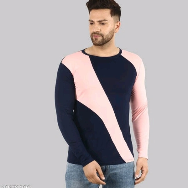 Lecowar Men T-shirt  - Navy Blue Peach