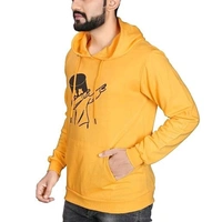 Printed Hoodie For Men  - Yellow