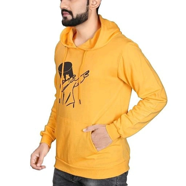 Printed Hoodie For Men  - Yellow