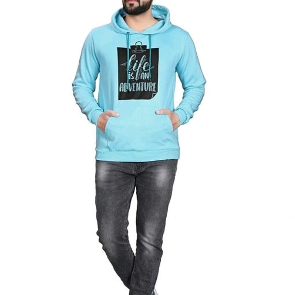 Printed Hoodie For Men  - Blue