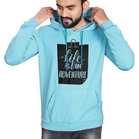 Printed Hoodie For Men  - Blue