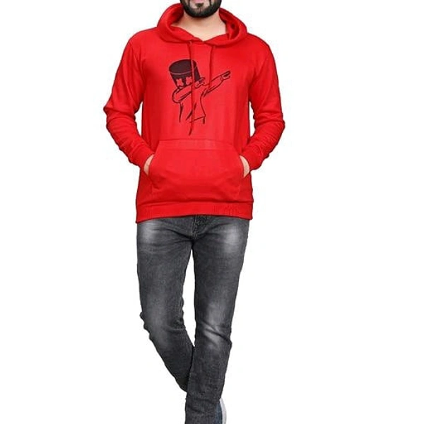 Printed Hoodie For Men  - Red
