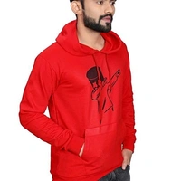 Printed Hoodie For Men  - Red