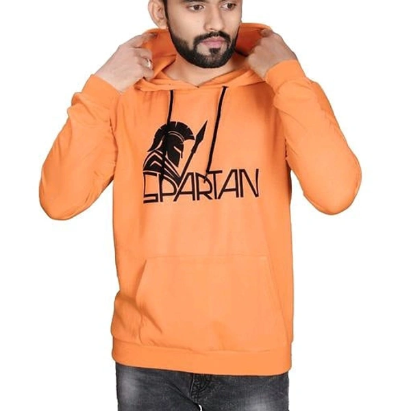 Printed Hoodie For Men  - Orange