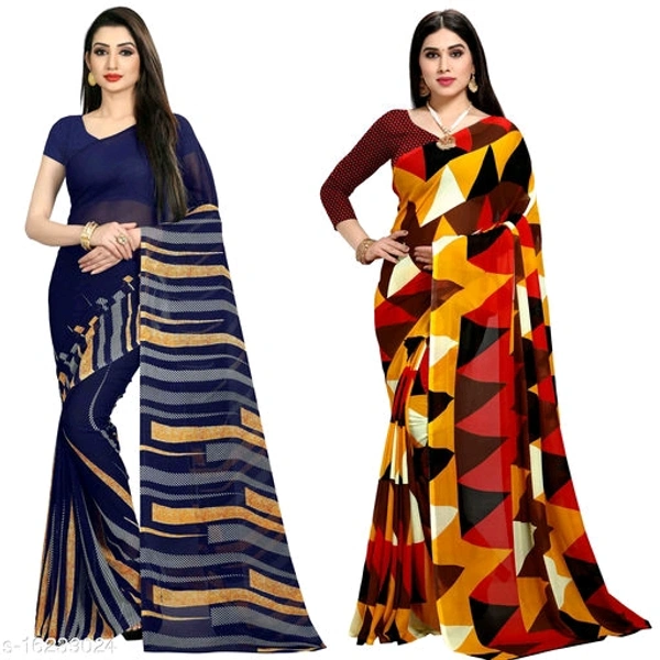 Kashvi Georgette Saree Combo  - Pack 3