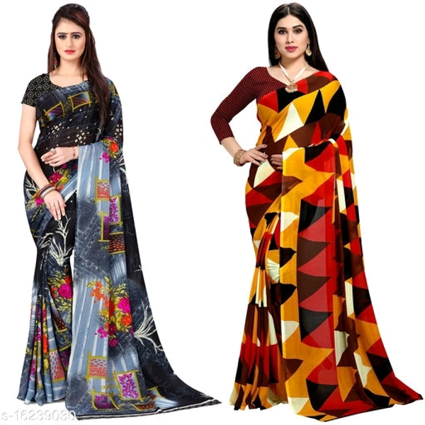 Kashvi Georgette Saree Combo  - Pack 4