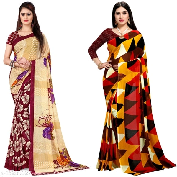 Kashvi Georgette Saree Combo  - Pack 6