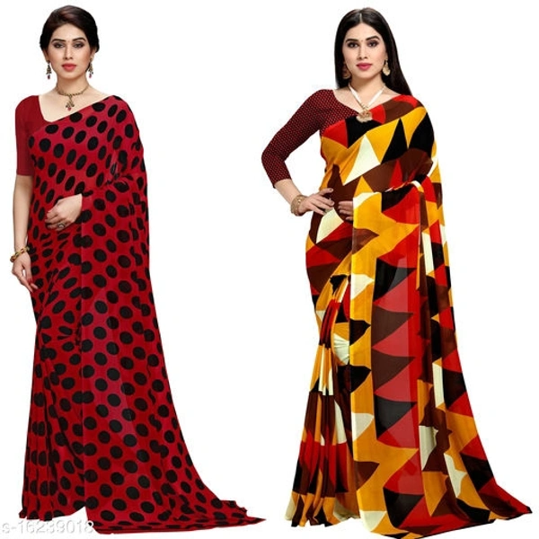 Kashvi Georgette Saree Combo  - Pack 8