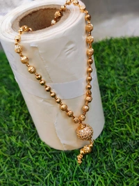 Stone Ball Chain in 1grm gold - short size, White