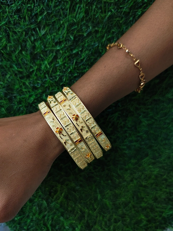 1 Gram Gold bangles 4 pieces - Multi colour, 2-4