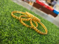 1 Gram Gold bangles 4 pieces - Multi colour, 2-4