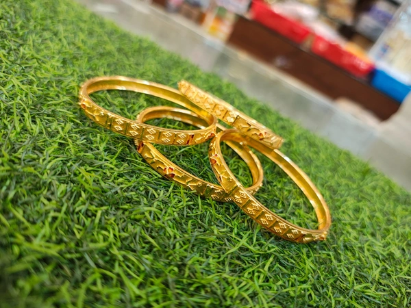 1 Gram Gold bangles 4 pieces - Multi colour, 2-4