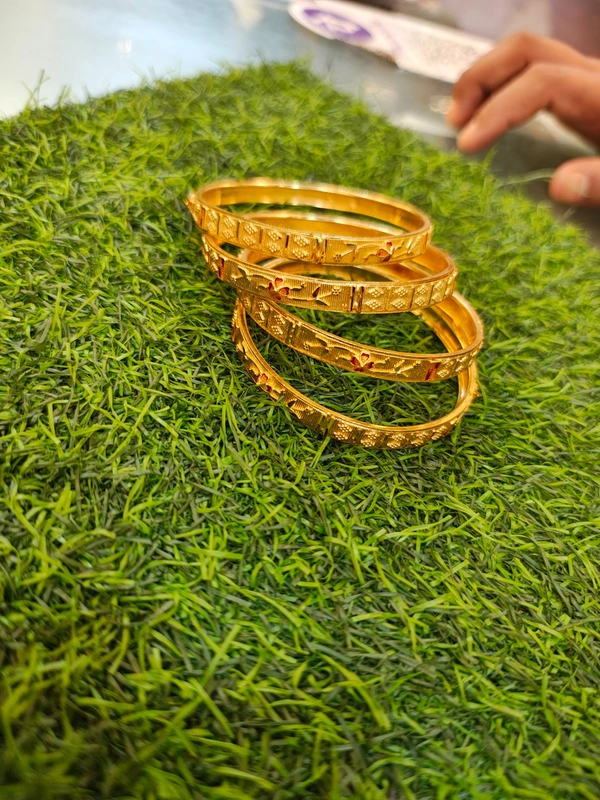 1 Gram Gold bangles 4 pieces - Multi colour, 2-4