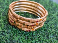 1 Gram Gold bangles 4 pieces  - Multi colour, 2-6