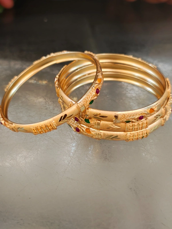 1 Gram Gold bangles 4 pieces  - Multi colour, 2-6